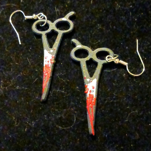Bloody Scissors Earrings - Picture 1 of 3